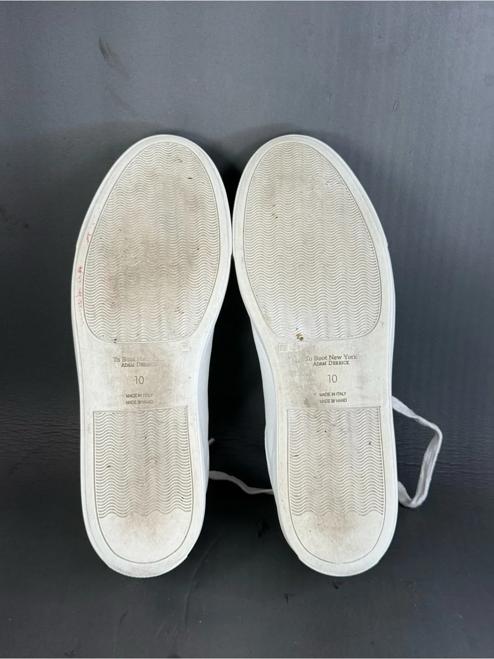 To Boot New York Carlin tumbled calfskin white sneaker shoes mens size 10
